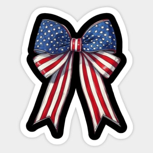 Retro 4th of July Coquette Bows American Flag USA Patriotic Sticker